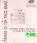 Piranha-Piranha 175 Ton, Press Brake Operations Programming Parts Wiring Manual-175 Ton-02